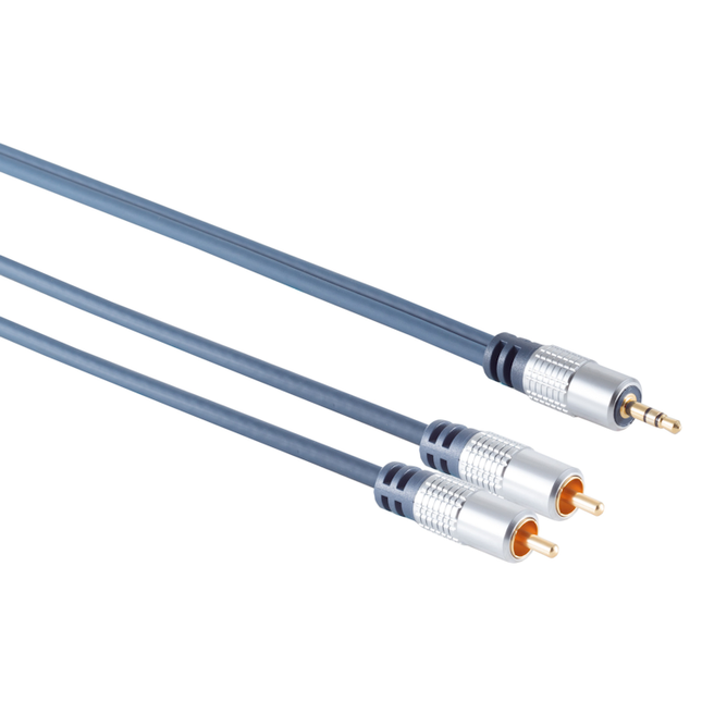 3.5 mm jack naar Tulp stereo audiokabel - 3 meter - RCA naar 3.5 mm jack - S-conn Premium