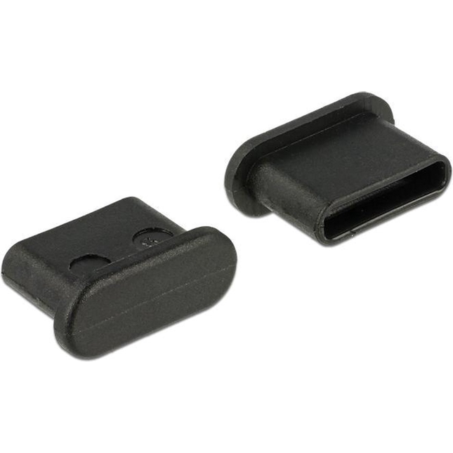 Afsluit cover - Poortbeschermer voor USB-C female poorten - Zonder greep - 10 stuks- zwart
