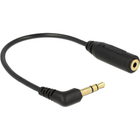3,5 mm Jack (m) naar 2,5 mm Jack (v) adapter - 3-polig - Haaks - 15 cm - Zwart