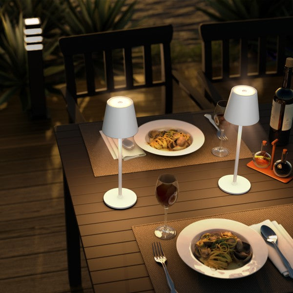 Draadloze LED-Tafellamp – 37,5 cm – Warm Wit – Dimbaar – Wit