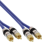 Premium RCA audiokabel - Metalen stekkers - 20 meter - 100% koper - 2 x afgeschermd - RCA -> RCA - Inline