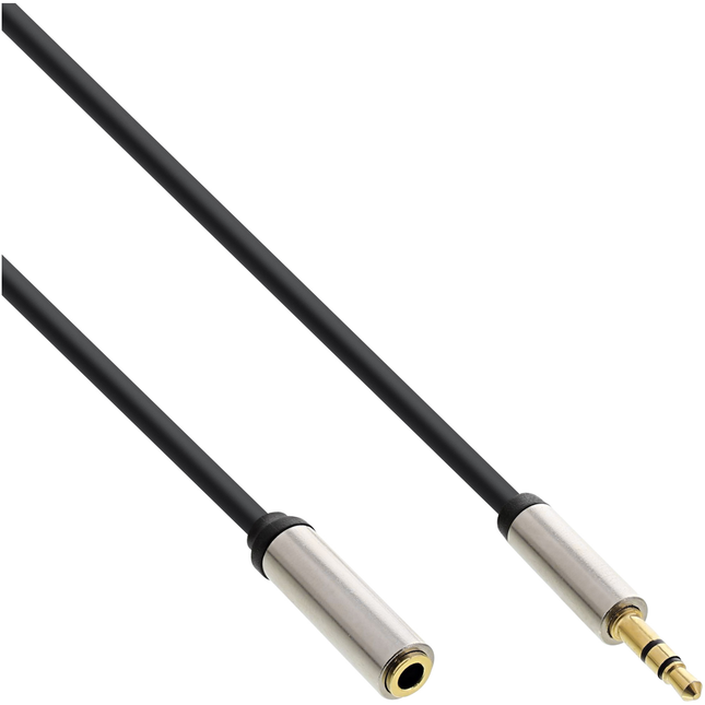 3.5 mm jack audio verlengkabel - 1 meter - Gold-plated - InLine Slim
