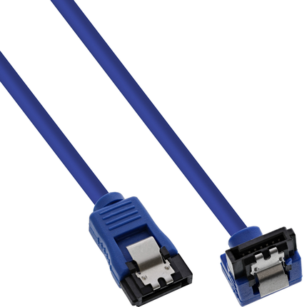 50 cm haakse SATA Datakabel - Type 3/SATA 600 - 6Gbit/s - Blauw