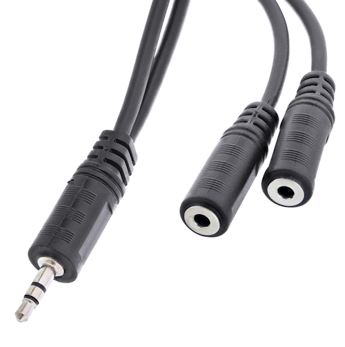 3.5 mm splitterkabel - van 1 naar 2 x jack - 1 meter