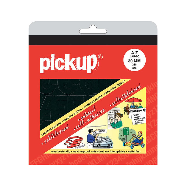 PickUp plakletters boekje Largo - Zwart - 30 mm