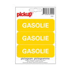 PickUp sticker - 3x gele sticker met gasolie - 10x3,3 cm