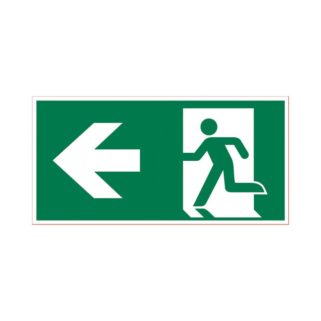 PickUp sticker - vluchtweg linksaf - Groen -  30x15 cm