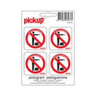 PickUp sticker - Geen colportage - 4 op 1 - 4,7x4,7 cm