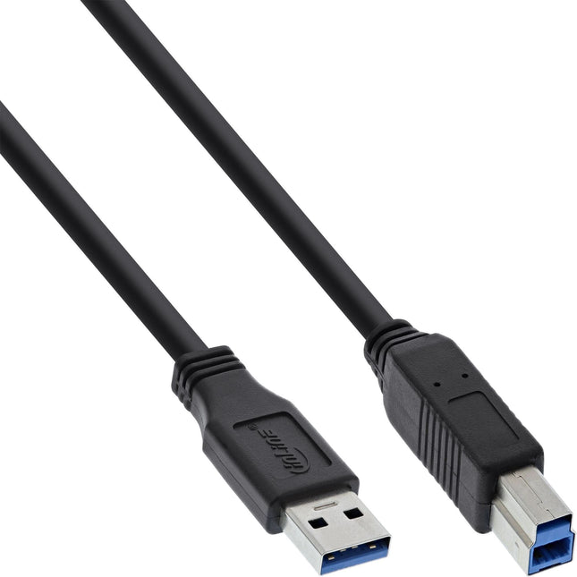 USB -A naar USB-B kabel -USB 3.0 - tot 2A - 5 meter - Zwart