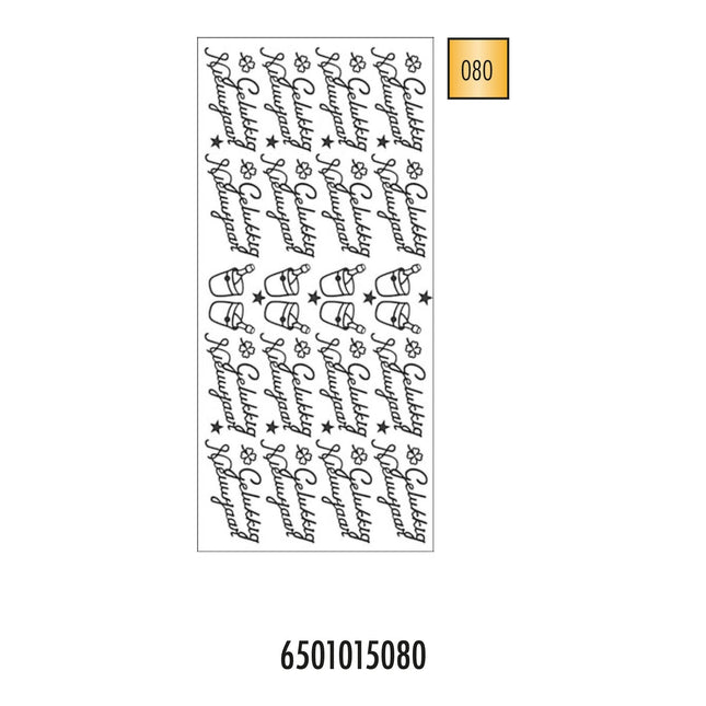 Pickup hobbysticker - 2 stuks per verpakking - gelukkig nieuwjaar - Goud