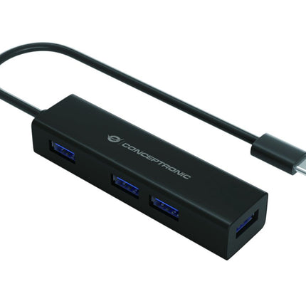 USB 3..2 gen 1 hub - USB C naar 4 x USB A - Aluminium behuizing