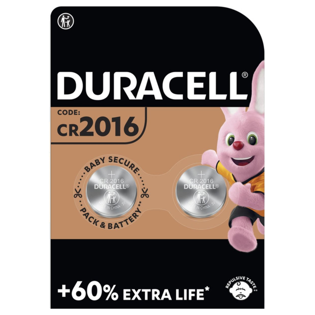 Duracell  CR2016 Batterijen - 3 Volt -  2 stuks