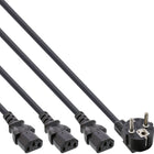 C13 kabel - Splitter naar 3 x C13 - Zwart - 1,8 meter - haakse schukosteker