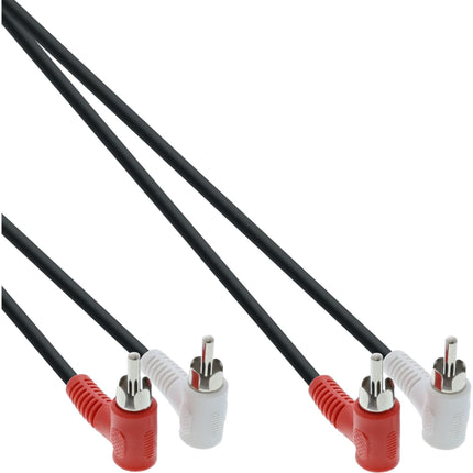 Audiokabel 2x RCA - Haaks - 1,2 meter  - Zwart