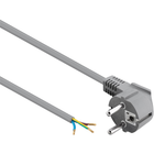 Aansluitsnoer met schuko stekker - 3 x 0,75mm - Grijs - 1,5 meter - Haaks