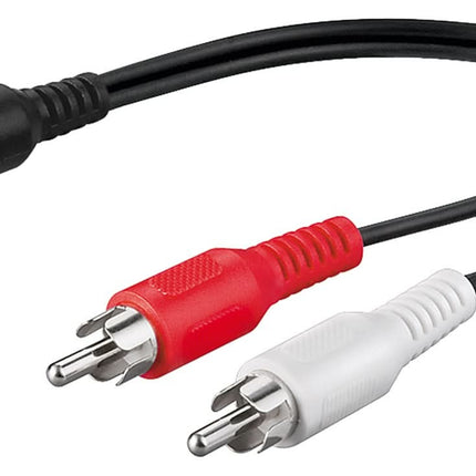 Audio Y-kabeladapter - 2x RCA Mannelijk naar 1x Stereo RCA Vrouwelijk - 20 cm - Zwart