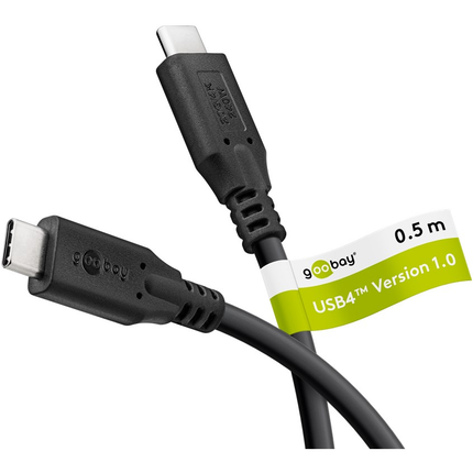 USB 4 kabel - USB C - PD 240 watt - 4K/60Hz video - USB 4.0 - 20 Gbit - 50 cm