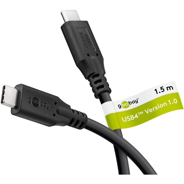 USB 4 kabel - USB C - PD 100 watt - 8K/60Hz video - USB 4.0 - 40 Gbit - 1 .5meter