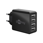 Goobay 30 Watt lader - 4 x USB A - Zwart