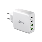 Goobay 68 Watt snellader - 2 x USB C PD + 2 x USB A QC - GaN lader - Met PPS - Wit