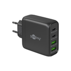 Goobay 68 Watt snellader - 2 x USB C PD + 2 x USB A QC - GaN lader - Met PPS - Zwart