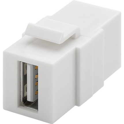 USB A keystone - USB A female naar USB A female USB 2.0 - Wit