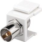 F-connector naar Coax IEC mannelijk keystone - Extern - Gold-plated - Wit