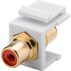 RCA vrouwelijk / Tulp keystone - Rood (rechter kanaal) - Gold-plated - Wit