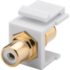 RCA vrouwelijk / Tulp keystone - Wit (linker kanaal) - Gold-plated - Wit