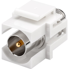 F-connector naar Coax IEC mannelijk keystone - Gold-plated - Wit