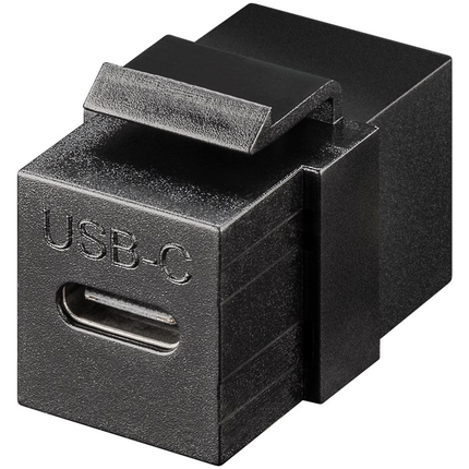 USB C keystone - USB C female naar USB C female USB 3.2 - 10 Gbit - PD 100 watt - Zwart