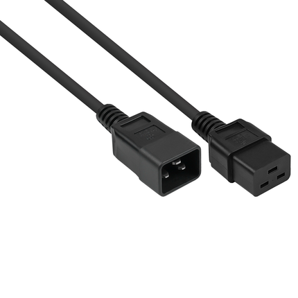 IEC Verlengkabel C20 naar C19 – 5 meter – Zwart –  Koper – 16 A / 250 V