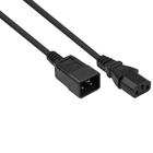 IEC-verlengkabel C20 naar C13 – 0,5 meter – Zwart – 1,00 mm² – Koperen geleiders