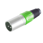 XLR 3-pins connector (mannelijk) – Plastic trekontlasting – grijs/groen