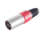 XLR 3-pins connector (mannelijk) – Plastic trekontlasting – grijs/rood