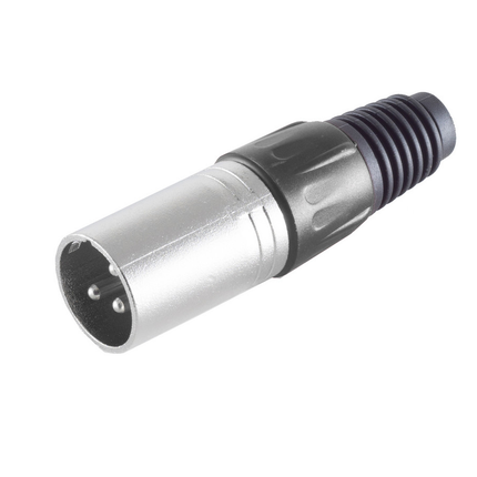 XLR 3-pins (m) connector - Plastic trekontlasting - Grijs/zwart