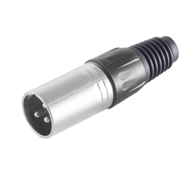 XLR 3-pins (m) connector - Plastic trekontlasting - Grijs/zwart