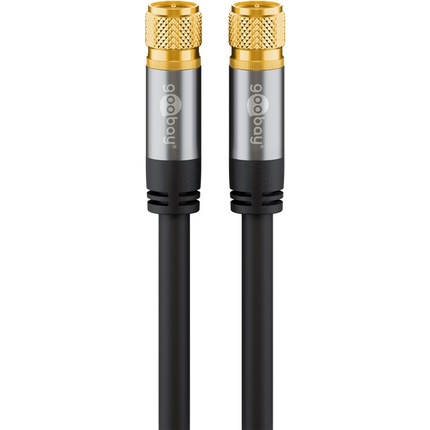 Goobay coaxkabel - 3 meter - 4-voudig afgeschermd - 100% koper - 2 x F-stekker mannelijk - Zwart