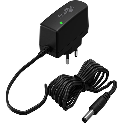 Voedingsadapter 12V / 0,6A / 7,2W – Eurostekker – 5,5 mm x 2,1 mm DC Plug – 1,8 meter kabel – met LED-indicator