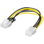 PCIe 6-pins (v) naar PCIe 8-pins (m) voedingsadapter kabel – 20 cm