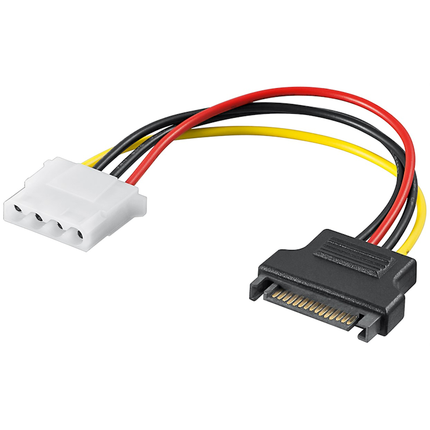 15 cm PC-Voedingskabel/Adapter – SATA (m) naar 5,25 inch Molex (v)