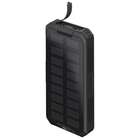 20.000 mAh Solar powerbank  - 1x USB-C + 2x USB-A - Zaklamp - Met PD & QuickCharge 3.0 - IP44