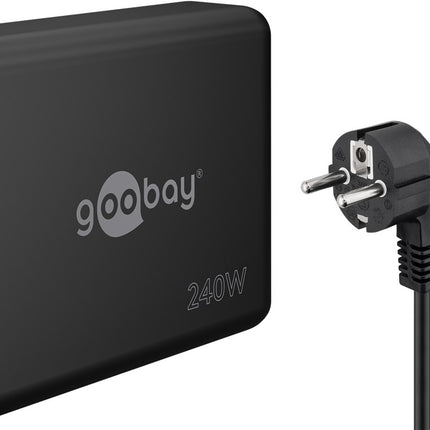 Goobay desktop lader - 3 x USB C PD + 1 x USB A QC - GaN lader - Zwart