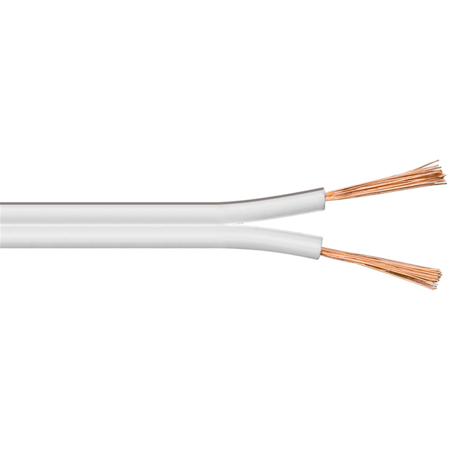 Luidsprekerkabel – 2x 0,75 mm² –– OFC koper - 50 meter – Wit