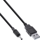 3 meter USB-A naar DC-Plug Voedingskabel – 3,5 x 1,35 mm – 5V/3A – Zwart