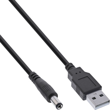 1 meter USB-A naar DC-Plug Kabel – 5,5 x 2,5 mm – 5V/3A – 15W – Zwart