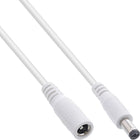 50 cm DC verlengkabel - DC (m) naar DC (v) - 5.5 x 2.5 mm - Wit