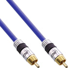 Premium Tulp Audiokabel - 1x RCA (m) naar 1x RCA (m) - Vergulde connectoren - 50 cm - Blauw