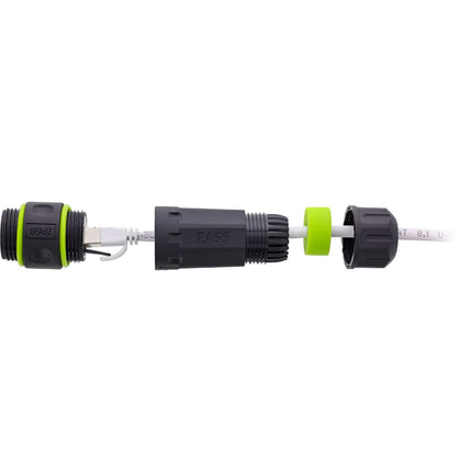 Patchkabelkoppeling Cat.6A – IP68 – 2x RJ45 – afgeschermd – M20