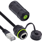 Patchkabelkoppeling Cat.6A – IP68 – RJ45-aansluiting naar RJ45-stekker – 20 cm